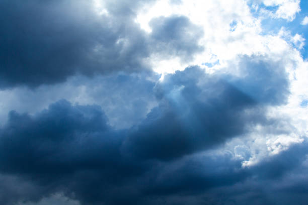 Dramatic stormy dark cloudy sky.  Rainy season.