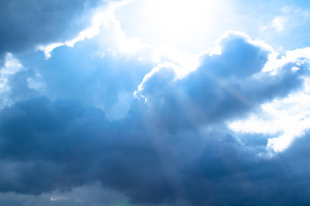 istock Dramatic stormy dark cloudy sky.  Rainy season. 1144078895
