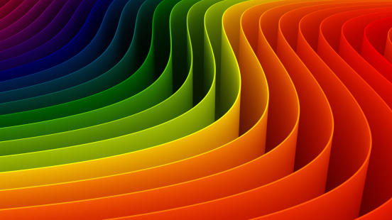 3D rendering abstract background of multi-colored lines shapes
