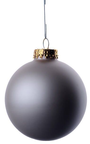 istock Silver Christmas Ornament with Matte Finish (Isolated on White) 114408236