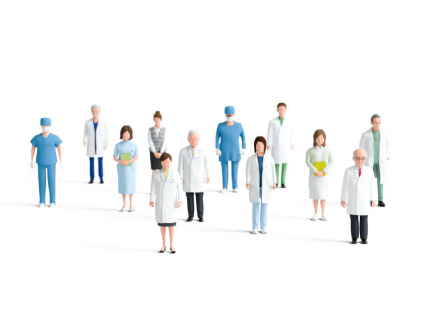 zdravotničtí pracovníci - biomedicínská ilustrace - stock snímky, obrázky a fotky