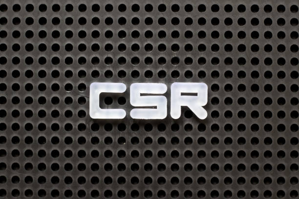 istock Black color pegboard with white letter in word CSR (Abbreviation of corporate social responsibility) 1144087287