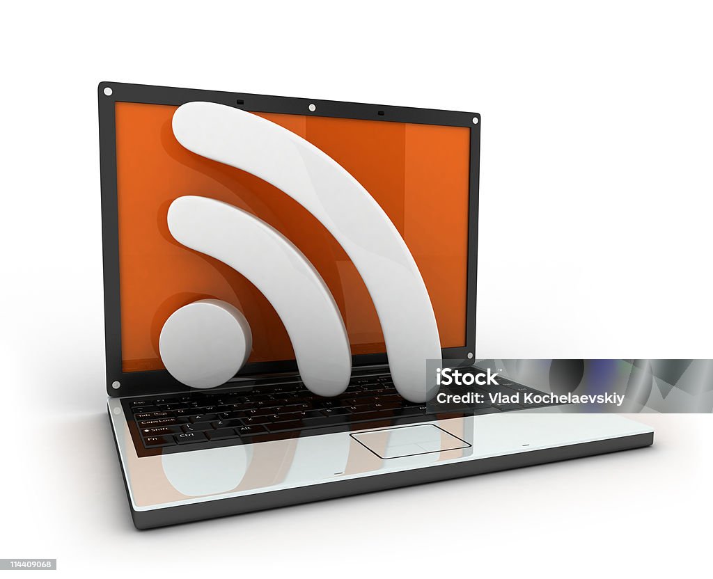 Portatile e RSS - Foto stock royalty-free di Arancione