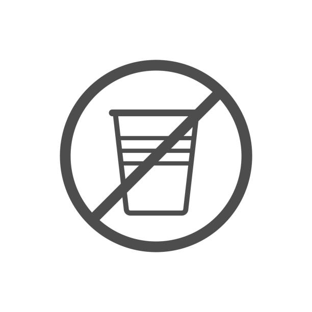 Ilustración de Decir No A Los Iconos Plásticos y más Vectores Libres de  Derechos de Vaso - Vaso, Plástico, Prohibido - iStock