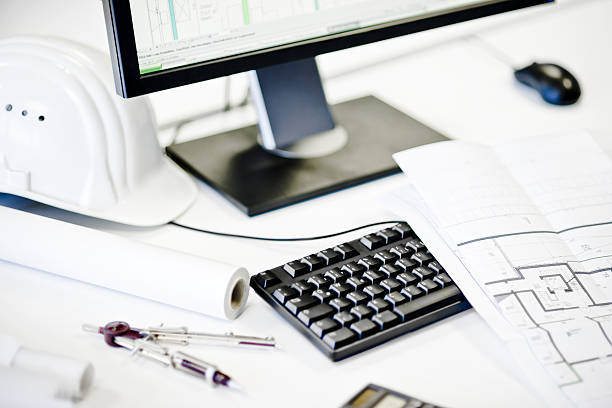 istock Desk of an architect 114409353