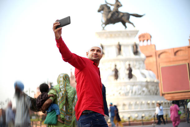 istock Smartphone Selfie near Maharaja Ranjit Singh statue, Amritsar, India 1144099165