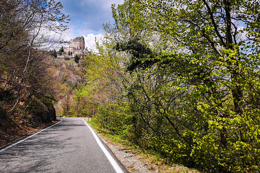 Road to the Sacra di San Michele (Saint Michael's Abbey), a famous Benedectine abbey near Turin, Italy