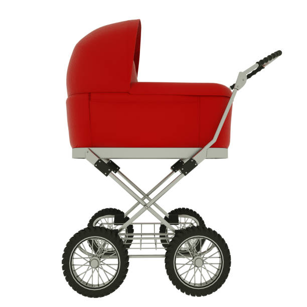 istock Side view of baby stroller isolated on white background. 3d illustration 1144113493