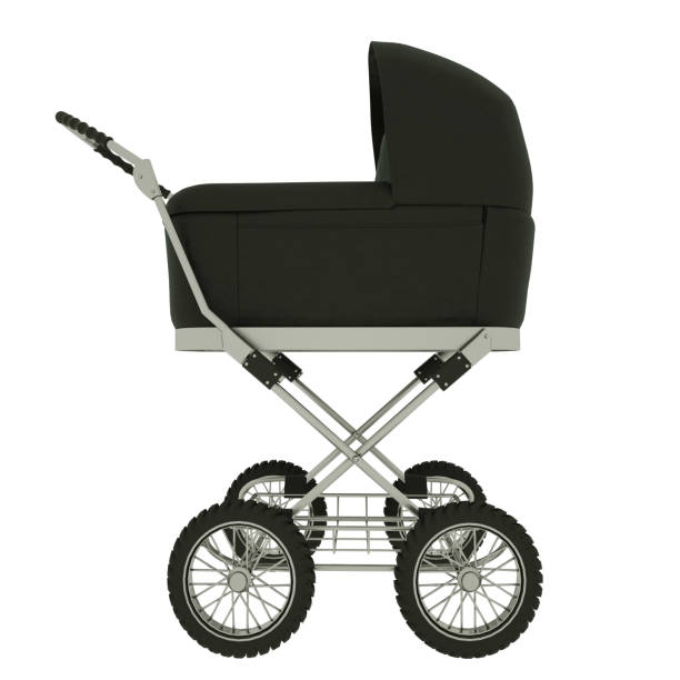 istock Side view of baby stroller isolated on white background. 3d illustration 1144113546