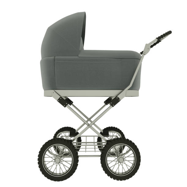 istock Side view of baby stroller isolated on white background. 3d illustration 1144113562