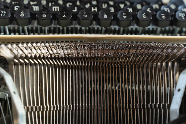 istock Abstract background with metal part and elements of typewriter 1144114758