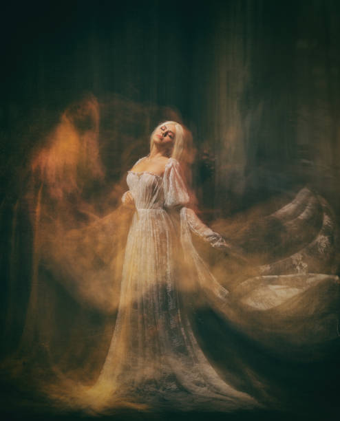 istock Fantasy Blonde Woman in Ethereal Setting 1144121356