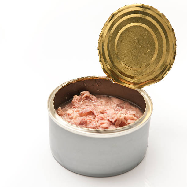 istock tin can of opened tuna 114412148