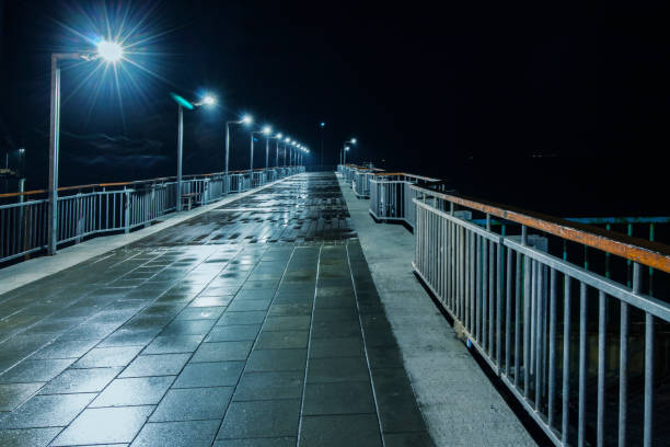 istock Night scene in blue with a silhouette. 1144124070
