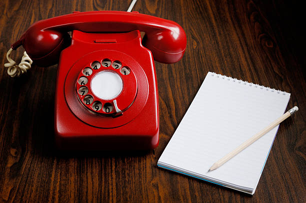 istock retro telephone and blank notepad with pencil 114412568