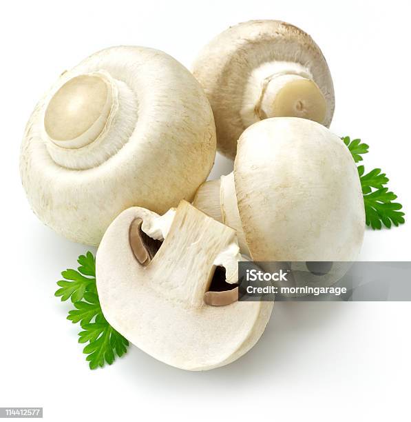 Champignon - Fotografie stock e altre immagini di Bianco - Bianco, Cerfoglio, Champignon