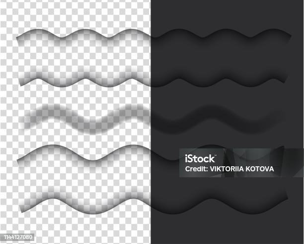 Shadow Way Vector Vector Shadows Isolated Set Of Wavy Shadow Effects Design Elements ...