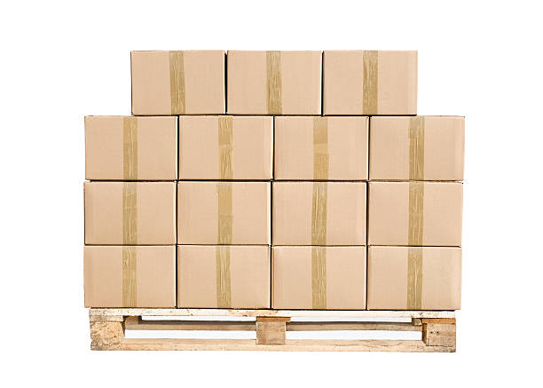 istock Cardboard boxes on wooden pallet 114413716