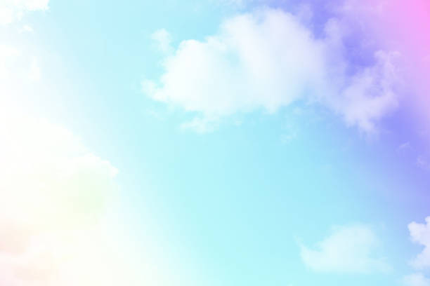 istock Bright sky and cloud colorful pink and blue pastel tone color. 1144138053