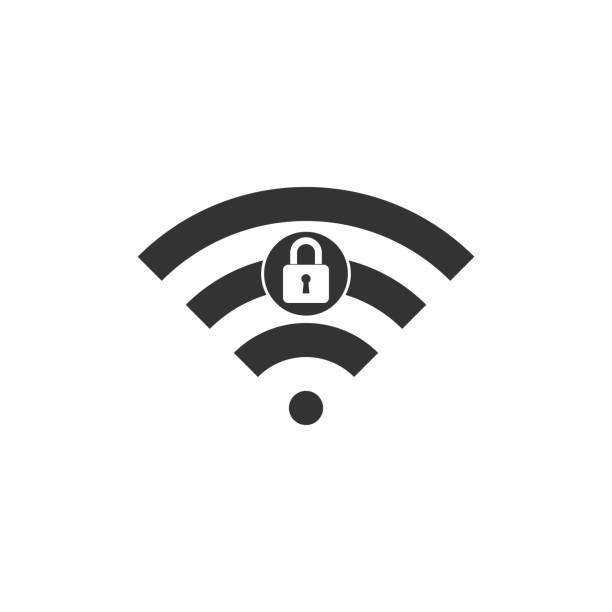 istock Wifi locked sign icon isolated. Password Wi-fi symbol. Wireless Network icon. Wifi zone. Flat design. Vector Illustration 1144144977