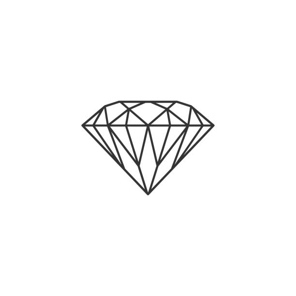 illustrazioni stock, clip art, cartoni animati e icone di tendenza di segno di diamante isolato. simbolo di gioielli. pietra preziosa. design piatto. illustrazione vettoriale - brilliant cut