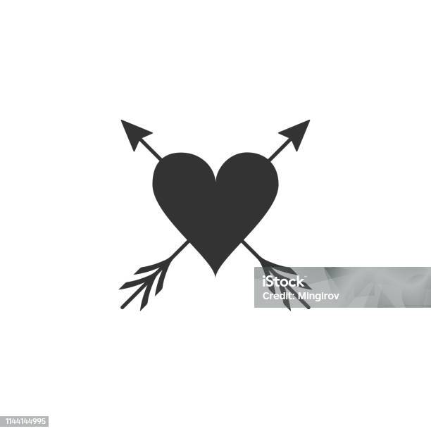 Heart With Arrow Icon Isolated Happy Valentine S Day Cupid Dart Pierced To The Heart Love Symbol Amour Symbol Flat Design Vector Illustration Stock Illustration - Download Image Now