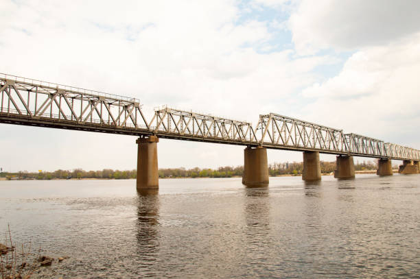 istock Railway bridge on the Dnieper River in Kiev 1144145078