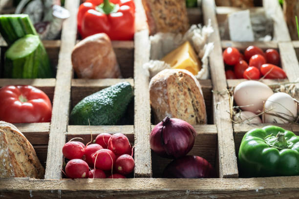 istock Homemade ingredients for sandwich with vegetables, cheese and herbs 1144147366