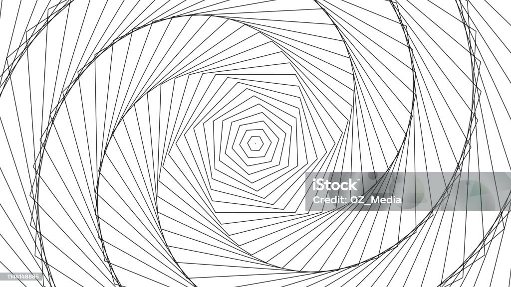 Focalized Shape Rotating Concentric Shapes Optical Illusion Abstract Pattern Vector ...