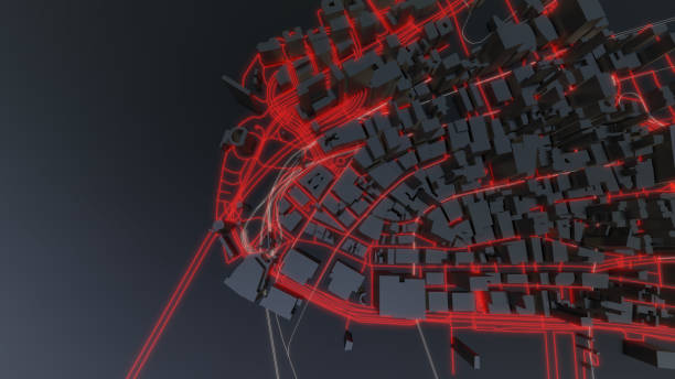 istock Futuristic night city. 3D illustration 1144149562