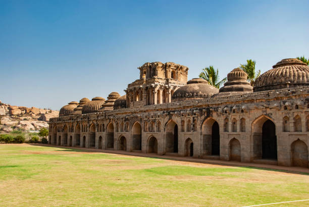 istock Ancient ruins of Elephant Stables in Hampi, India. 1144149593