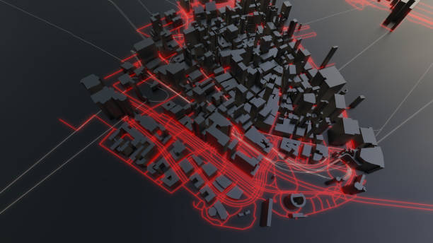 istock Futuristic night city. 3D illustration 1144149661