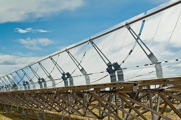 Solar Thermal Energy Field  concentrated solar power photos stock pictures, royalty-free photos & images