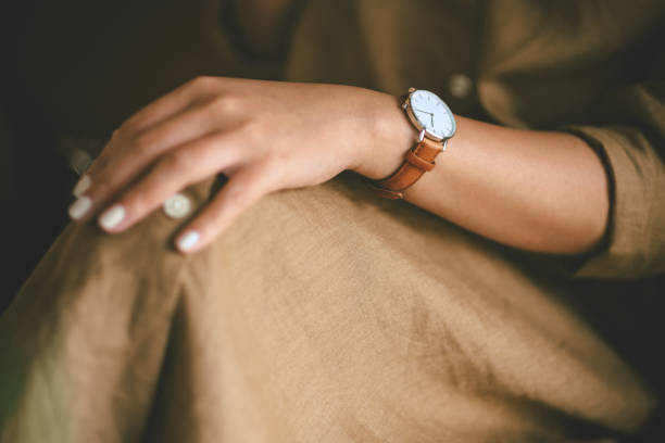 istock Closeup image of a woman sitting with feeling relaxed 1144153099