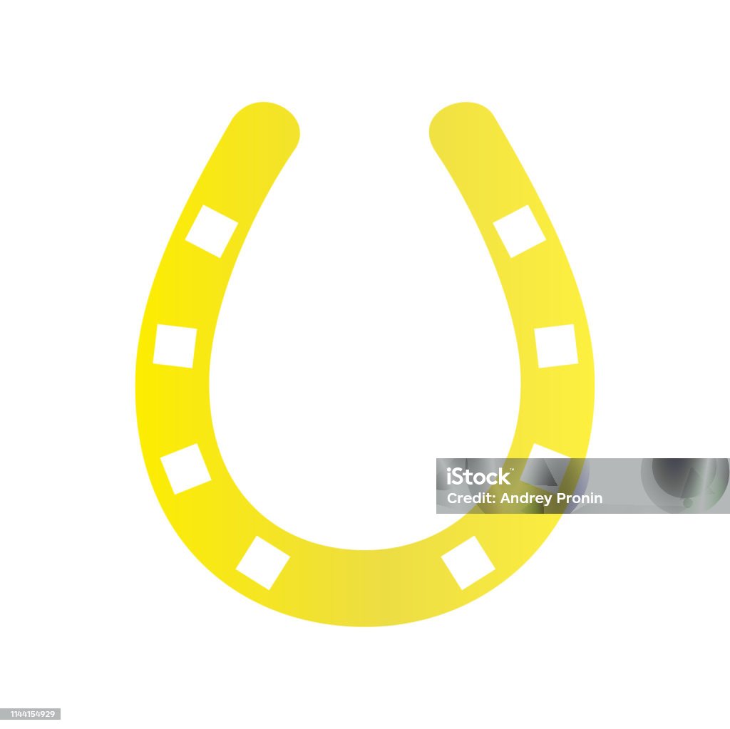 Horse shoe gold icon on background for graphic and web design. Simple vector sign. Internet concept symbol for website button or mobile app. Horse shoe gold icon on background for graphic and web design. Simple vector sign. Internet concept symbol for website button or mobile app Allegory Painting stock vector