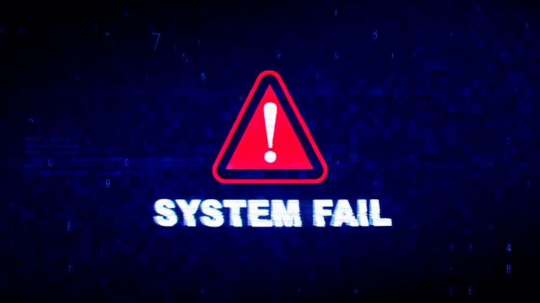 System Fail Text Digital Noise Twitch Glitch Distortion Effect Error Animation.