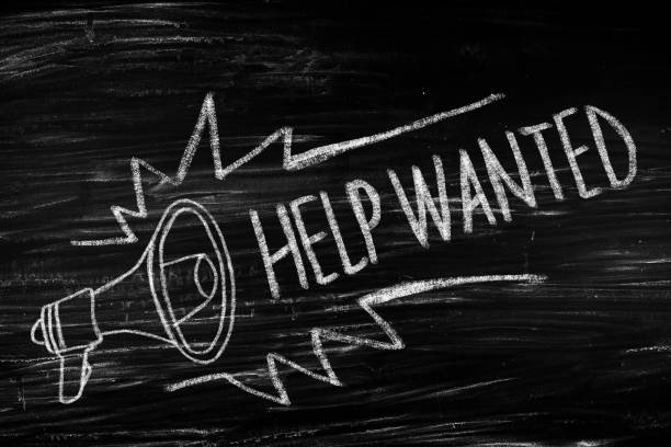 Help wanted Help wanted on blackboard classified ad audio stock pictures, royalty-free photos & images