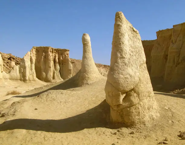 Photo of Odd rock formations in Fallen Star valley. Qeshm island, Iran