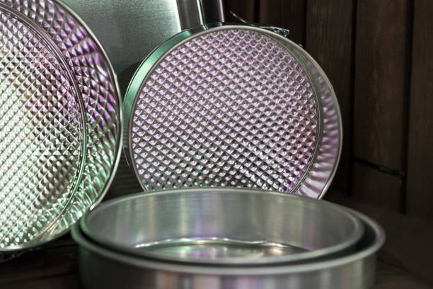istock Several new metal pans shot close-up 1144157888