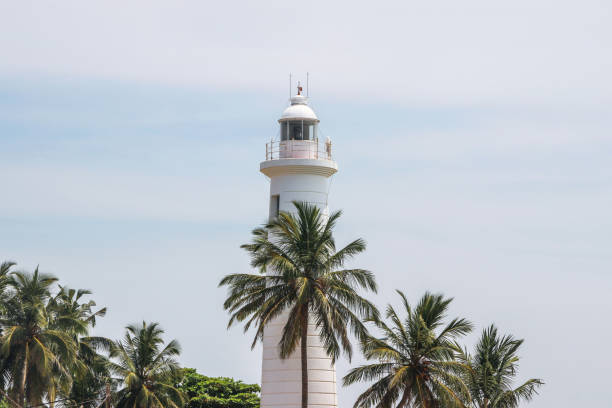 istock Galle lighthouse with palm trees in sky 1144158262