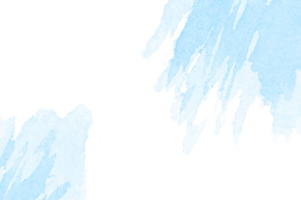 Watercolor Background - Pastel Blue - Abstract Brush Strokes - fotografia de stock