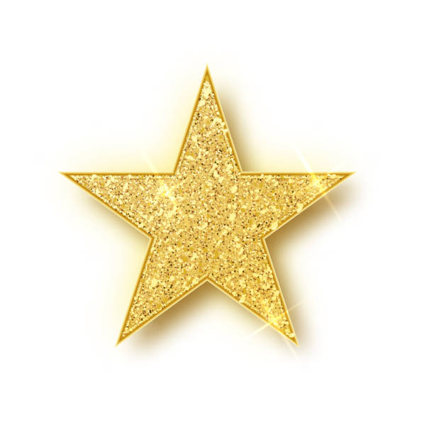 stockillustraties, clipart, cartoons en iconen met goud glitter ster vector geïsoleerd. golden sparkle luxe design element geïsoleerd. icoon van de ster geïsoleerd. nieuw jaar s decor element. ramadan ontwerpelement sjabloon - beroemdheden