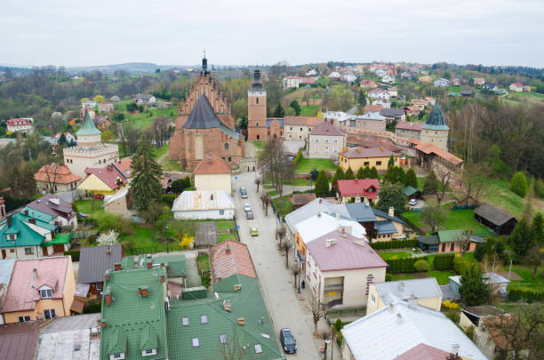 biecz, ポーランド, 空中風景 - lesser poland ストックフォトと画像