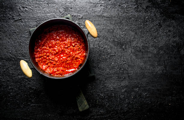 istock Bolognese sauce in pot. 1144175637