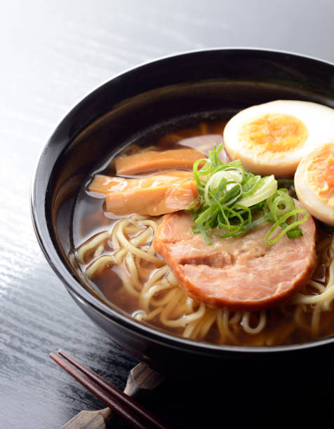 istock Ramen noodles in soy sauce flavored soup. 1144177770
