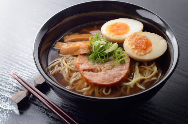 istock Ramen noodles in soy sauce flavored soup. 1144178066