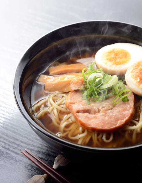 istock Ramen noodles in soy sauce flavored soup. 1144178077