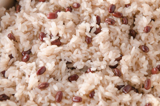istock Steamed rice with adzuki beans.Festive red rice. 1144183173