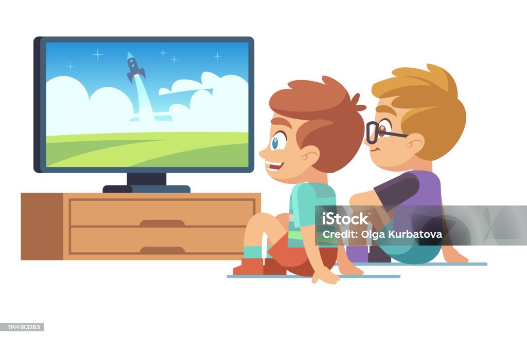 Ilustración de Los Niños Miran La Tele Niños Película Hogar Niño Niña Relojes De Televisión Que Muestra El Personaje De Pantalla De Imagen Del Monitor Eléctrico De Dibujos Animados Concepto De Vector Ilustración de Los Niños Miran La Tele Niños Película Hogar Niño Niña Relojes De Televisión Que Muestra El Personaje De Pantalla De Imagen Del Monitor Eléctrico De Dibujos Animados Concepto De Vector
