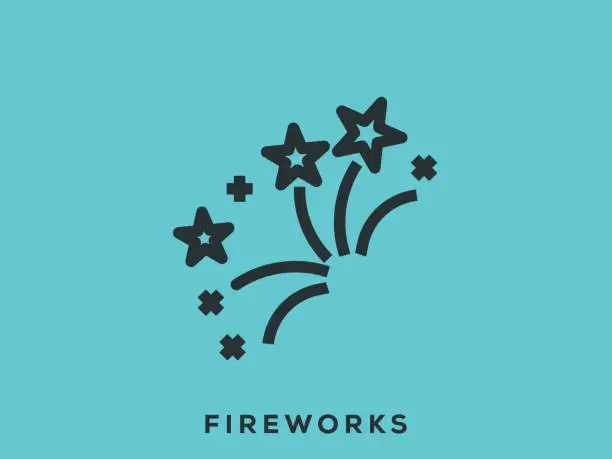 Vector illustration of Firework Icon